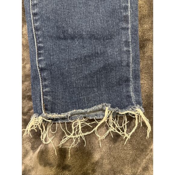 Paige Denim-Womens Kylie Crop-Denim Dark Wash Distressed Hem Jeans-Size W25 - Picture 3 of 16